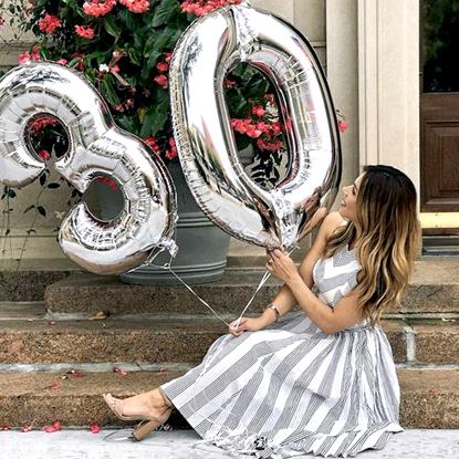 Imaginea Balon MAXI 100 cm - număr argintiu