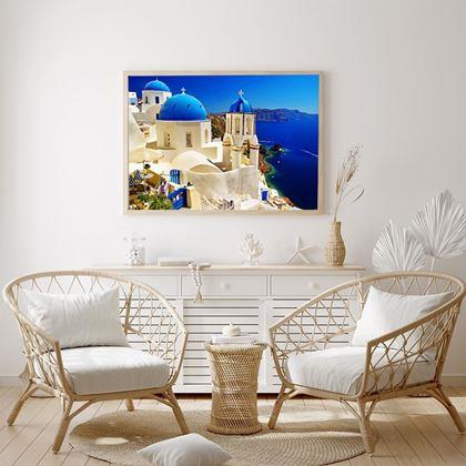 Imaginea din Pictură cu diamante cu ramă - Santorini