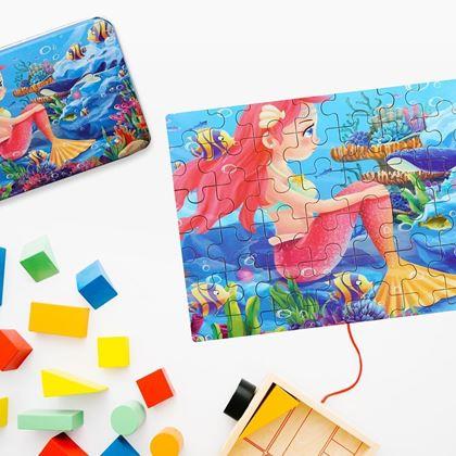 Imaginea din Puzzle pentru copii într-o cutie de tablă - sirenă