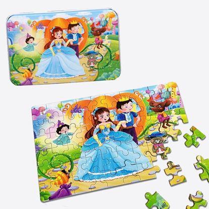 Imaginea Puzzle pentru copii într-o cutie de tablă