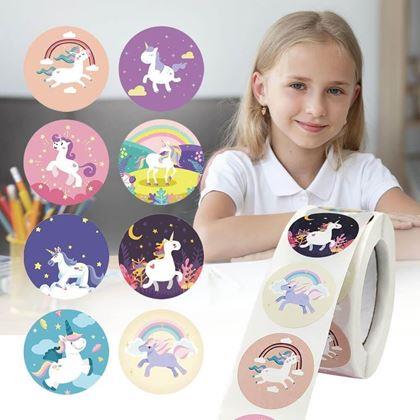 Imaginea din Stickere autocolante pentru copii 500 buc -unicorni colorați