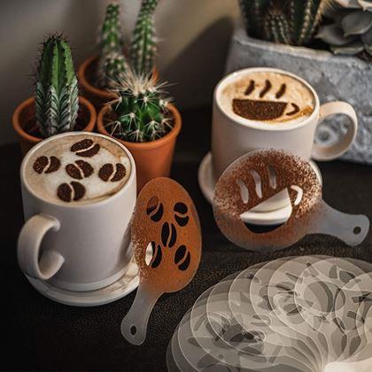 Imaginea din Șabloane pentru decorarea cafelei 16 buc