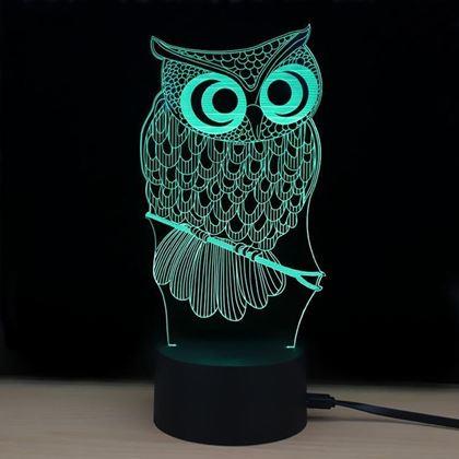 Imaginea din Lampă cu iluzie 3D - bufniță