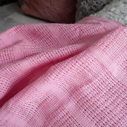 Imaginea din Pătură tricotată din bumbac 100x150 cm - roz