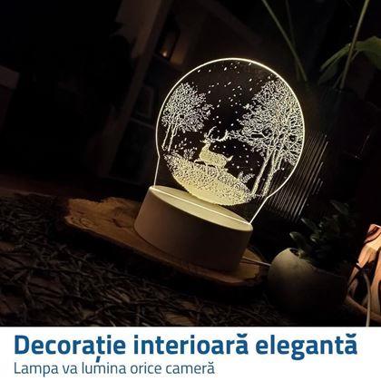 Imaginea din Lampă decorativă 3D - cerb