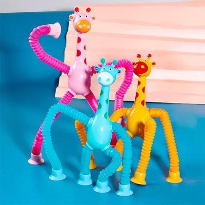 Imaginea din Jucărie - girafă extensibilă în culori albastru