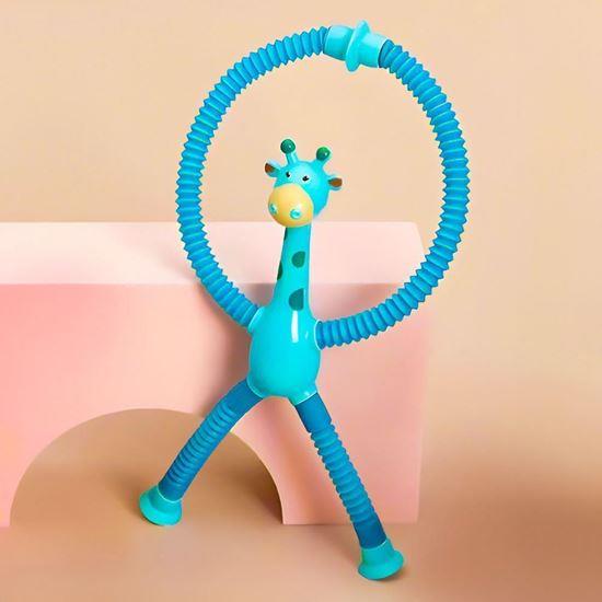 Imaginea din Jucărie - girafă extensibilă în culori albastru
