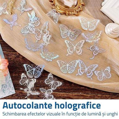 Imaginea din Autocolante holografice fluturi 45 buc