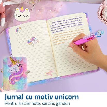 Imaginea Jurnal de pluș cu lacăt - unicorn