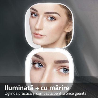 Imaginea Oglindă cosmetică de călătorie cu iluminare