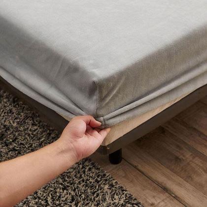 Imaginea din Cearceaf de pat microplush 90 x 200 cm - gri deschis