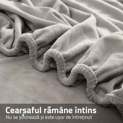 Imaginea din Cearceaf de pat microplush 90 x 200 cm - gri deschis