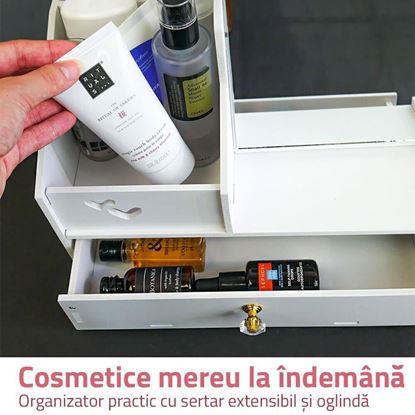 Imaginea Organizator cosmetic cu oglinda