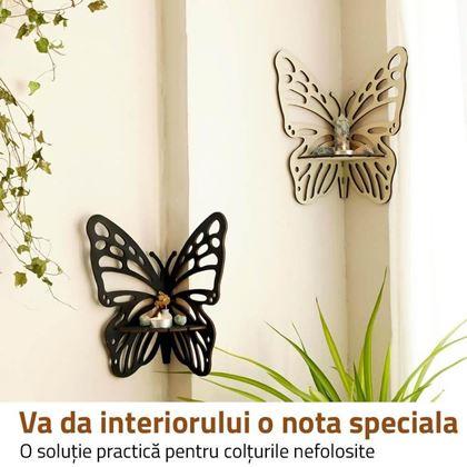 Imaginea din Coltar din lemn fluture - natural