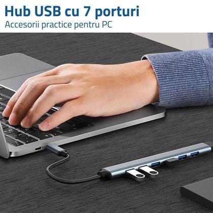 Imaginea din Adaptor Multiport USB 7 în 1