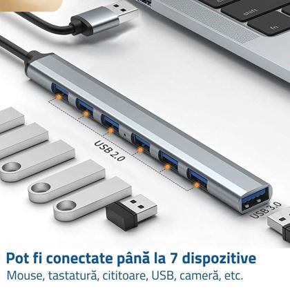 Imaginea din Adaptor Multiport USB 7 în 1