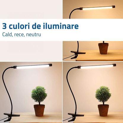 Imaginea Lampă de birou LED flexibilă și reglabilă cu clips