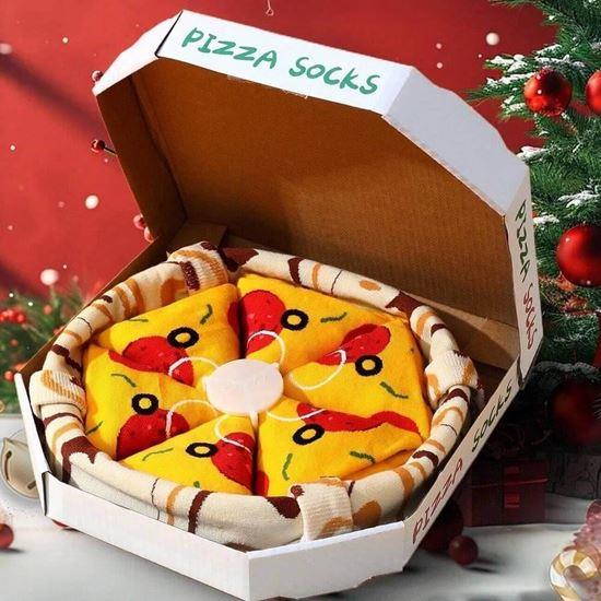 Imaginea din Set 4 perechi de șosete - pizza