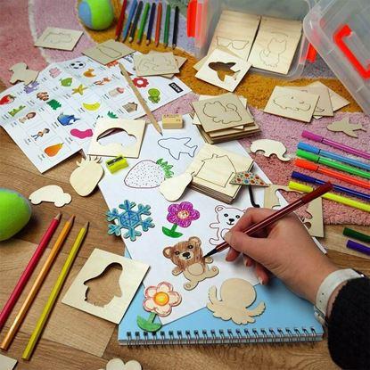 Imaginea Set din lemn pentru desen, 100 bucăți