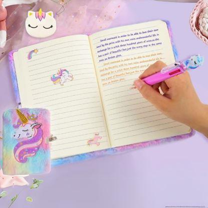 Imaginea Jurnal de pluș cu lacăt - unicorn