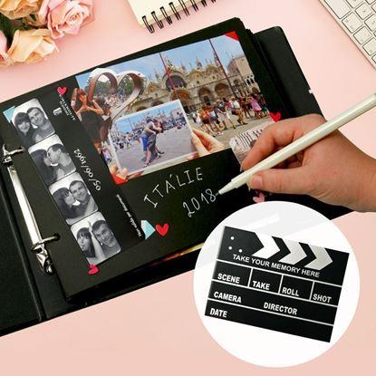 Imaginea Jurnal de experiențe/album foto clapetă de film + set creativ de autocolante