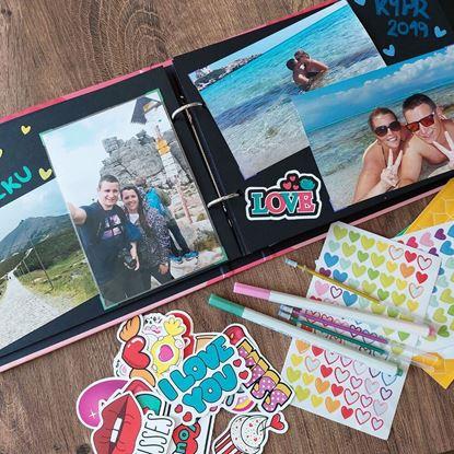 Imaginea Jurnal de experiențe/album foto pentru cupluri + set creativ de autocolante